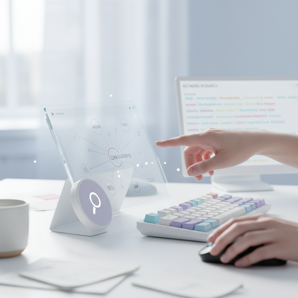 SEO specialist — keyword research dashboard with ranking data